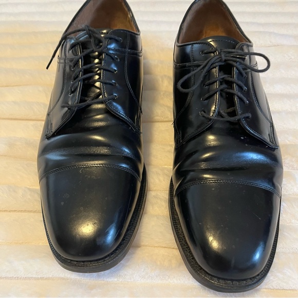 J Murphy Polished Black Leather Oxford Shoes for Formal...